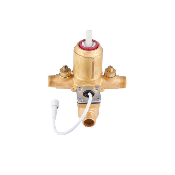 PULSE ShowerSpas LED Tru-Temp Pressure Balance 1/2" Rough-In Valve with Brushed Nickel Trim Kit (3004-RIV-PB-BN)