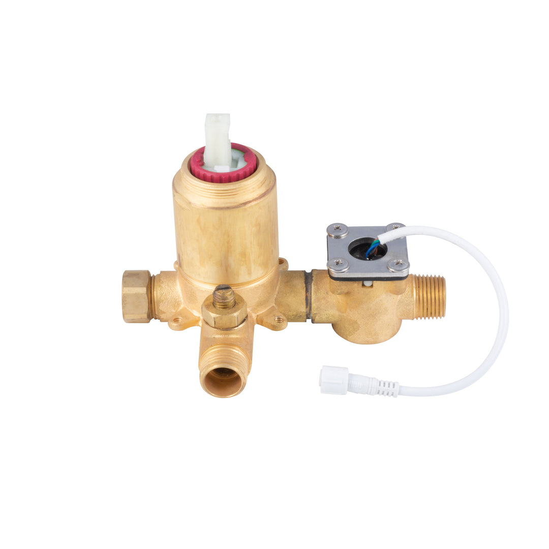 PULSE ShowerSpas LED Tru-Temp Pressure Balance 1/2" Rough-In Valve with Brushed Nickel Trim Kit (3004-RIV-PB-BN)