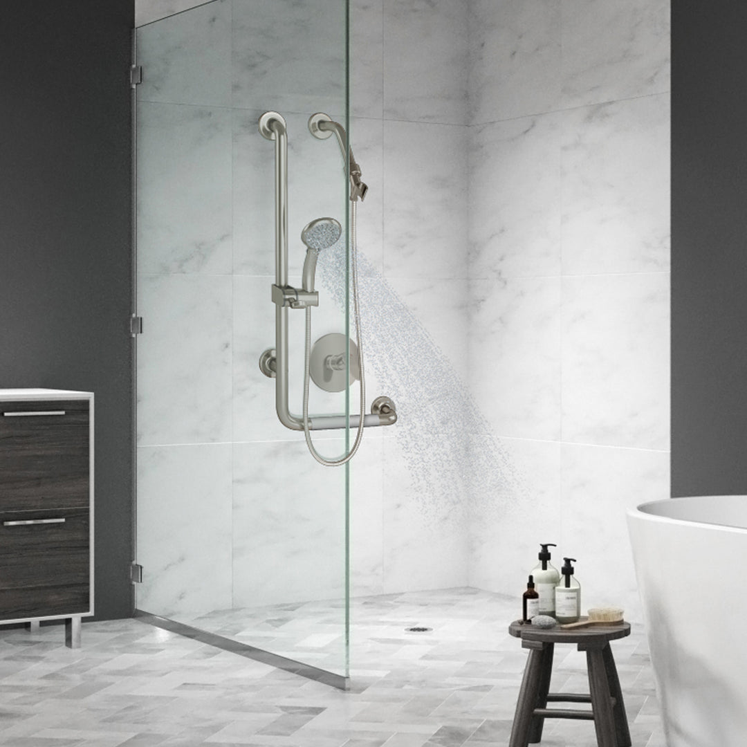 PULSE ShowerSpas ErgoSlideBar Stainless Steel Brushed - Left (4001L-SSB)