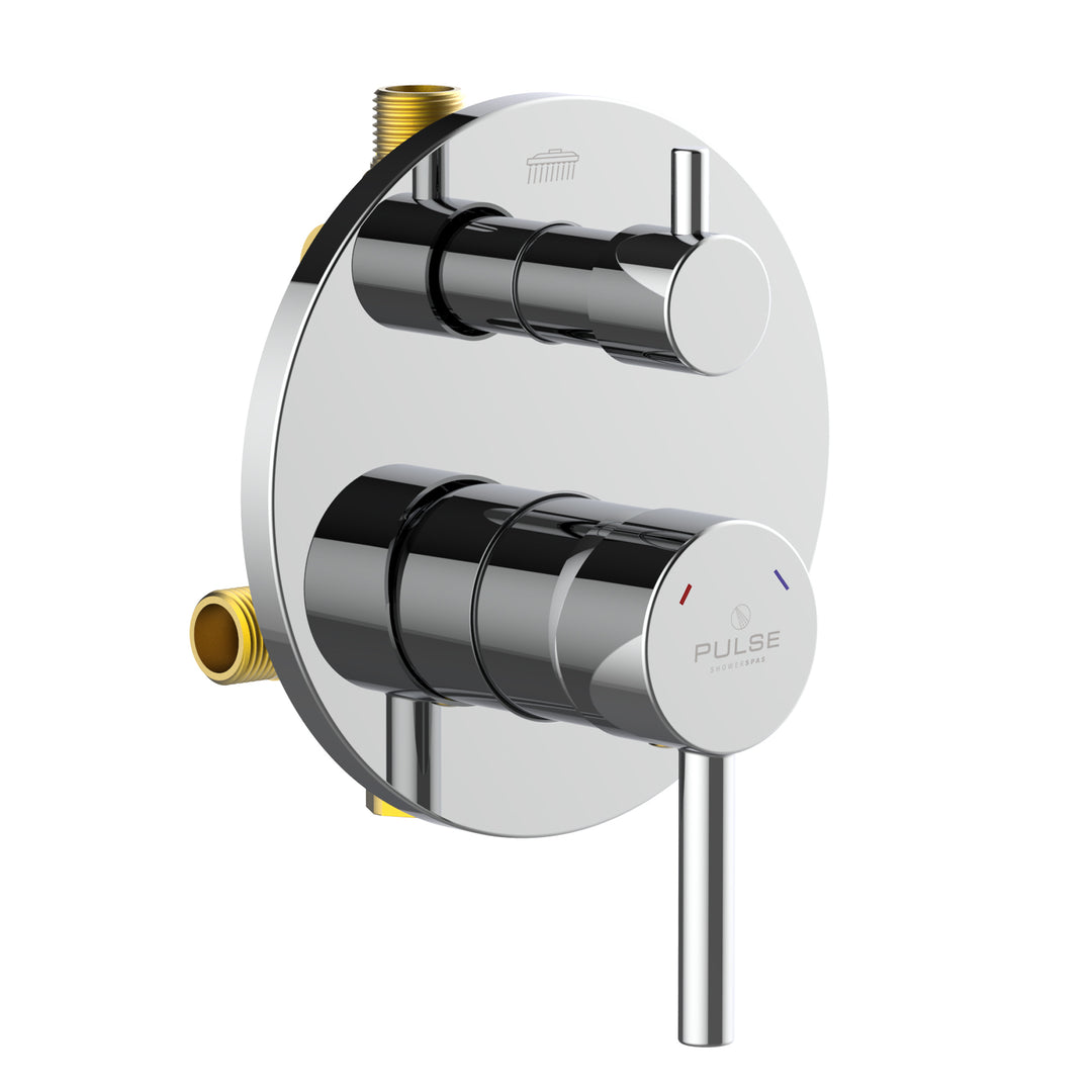 PULSE ShowerSpas Two Way Tru-Temp Pressure Balance 1/2" Rough-In Valve with Chrome Trim Kit (3005-RIVD-CH)