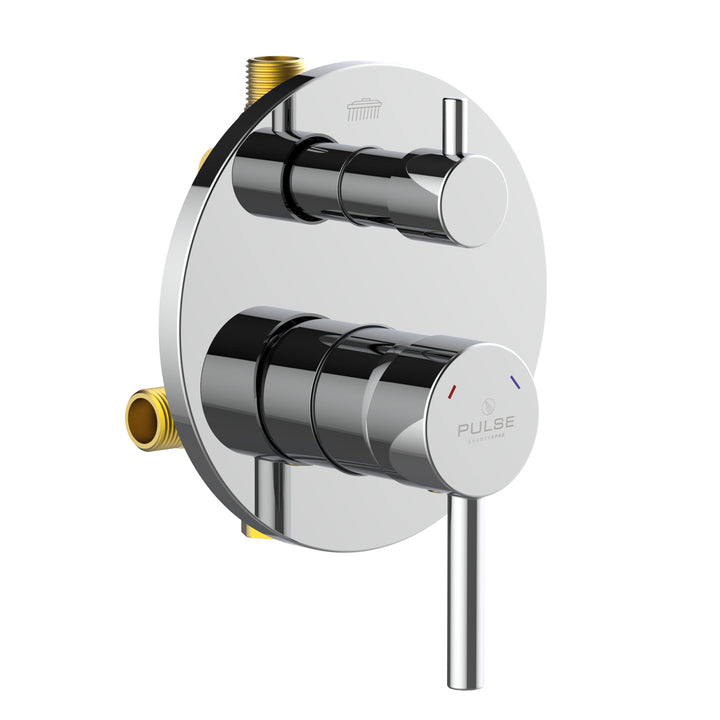 PULSE ShowerSpas Two Way Tru-Temp Pressure Balance 1/2" Rough-In Valve with Chrome Trim Kit (3005-RIVD-CH)
