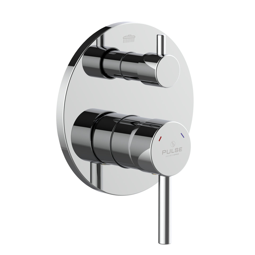 PULSE ShowerSpas Two Way Tru-Temp Pressure Balance 1/2" Rough-In Valve with Chrome Trim Kit (3005-RIVD-CH)