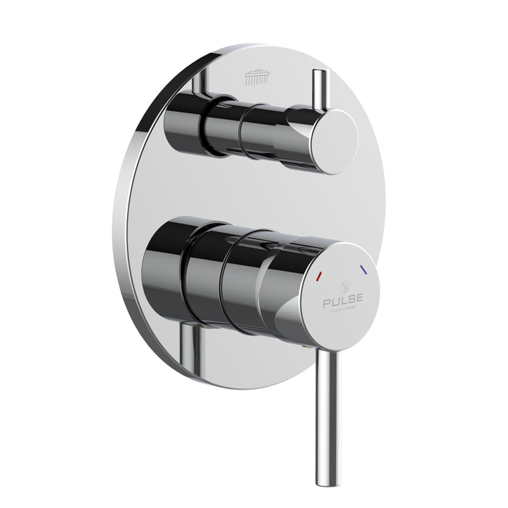 PULSE ShowerSpas Two Way Tru-Temp Pressure Balance 1/2" Rough-In Valve with Chrome Trim Kit (3005-RIVD-CH)