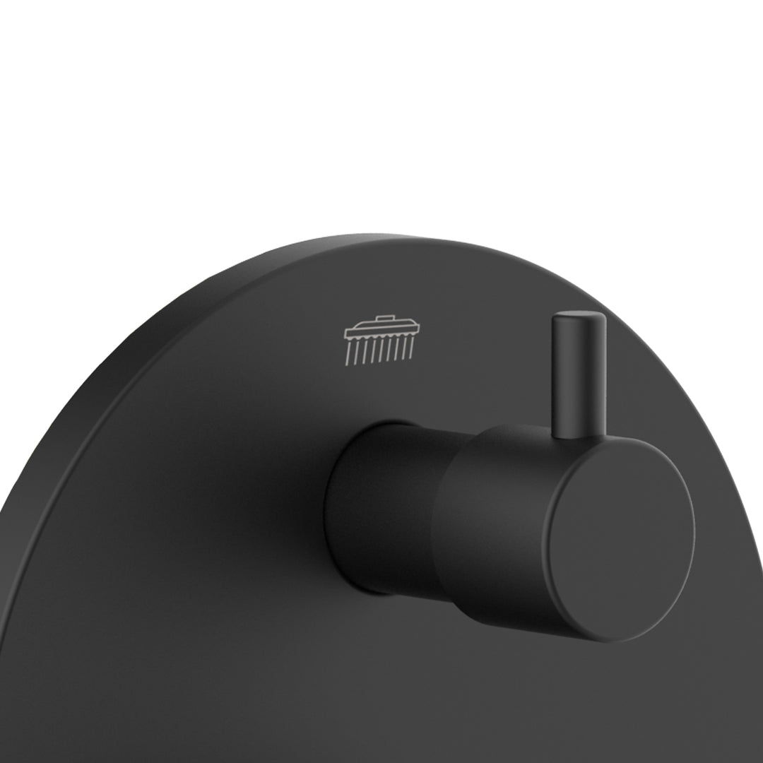 PULSE ShowerSpas Two Way Tru-Temp Pressure Balance 1/2" Rough-In Valve with Matte Black Trim Kit (3005-RIVD-MB)