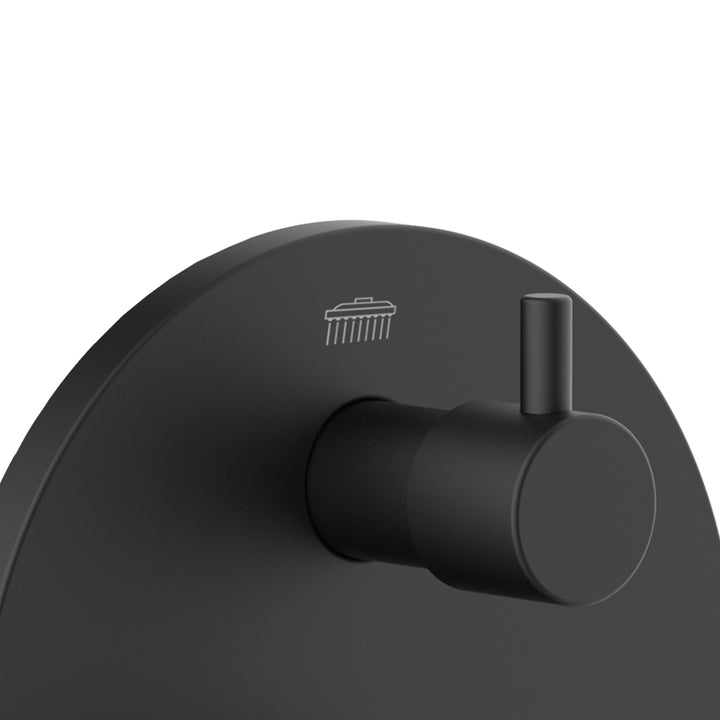 PULSE ShowerSpas Two Way Tru-Temp Pressure Balance 1/2" Rough-In Valve with Matte Black Trim Kit (3005-RIVD-MB)