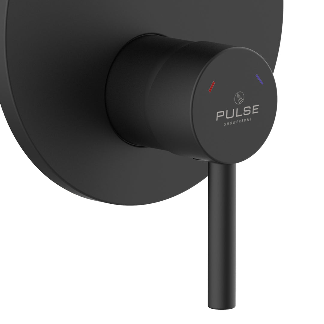 PULSE ShowerSpas Two Way Tru-Temp Pressure Balance 1/2" Rough-In Valve with Matte Black Trim Kit (3005-RIVD-MB)