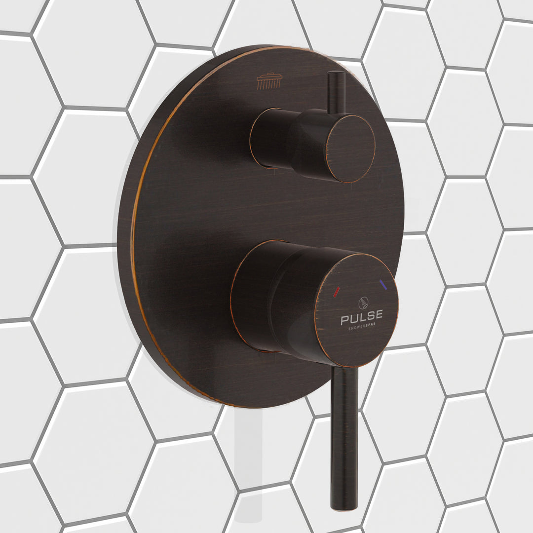 PULSE ShowerSpas Two Way Tru-Temp Pressure Balance 1/2" Rough-In Valve with Oil-Rubbed Bronze Trim Kit (3005-RIVD-ORB)