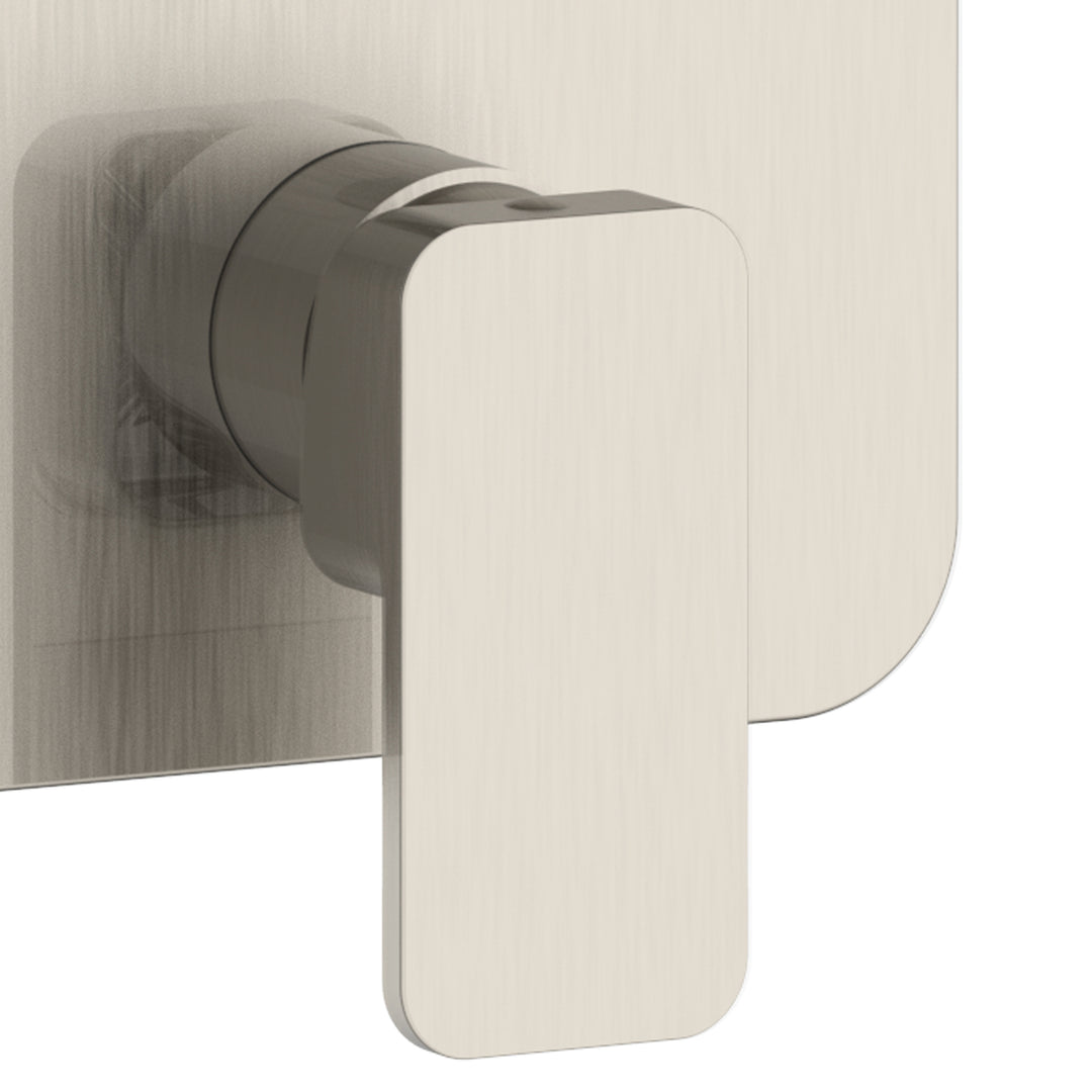 PULSE ShowerSpas Two Way Tru-Temp Pressure Balance 1/2" Rough-In Valve with Square Brushed Nickel Trim Kit (3007-RIVD-BN)