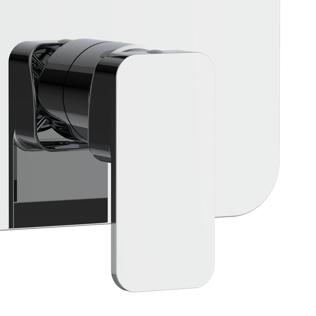 PULSE ShowerSpas Two Way Tru-Temp Pressure Balance 1/2" Rough-In Valve with Square Chrome Trim Kit (3007-RIVD-CH)