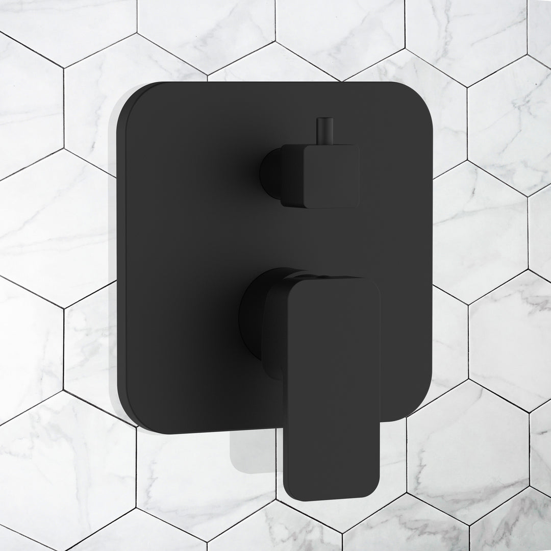 PULSE ShowerSpas Two Way Tru-Temp Pressure Balance 1/2" Rough-In Valve with Square Oil-Rubbed Bronze Trim Kit (3007-RIVD-MB)