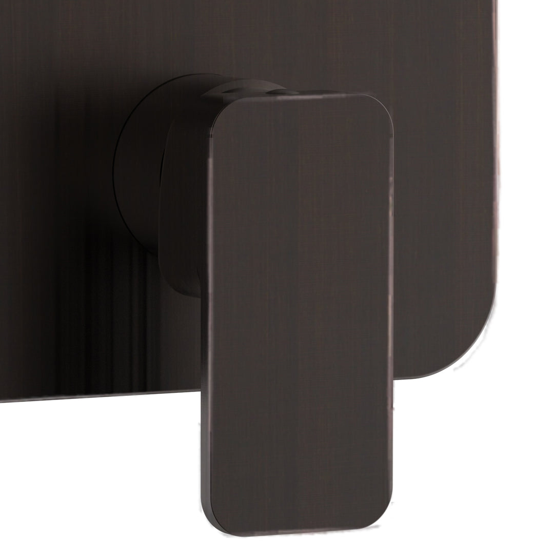 PULSE ShowerSpas Two Way Tru-Temp Pressure Balance 1/2" Rough-In Valve with Square Matte Black Trim Kit (3007-RIVD-ORB)