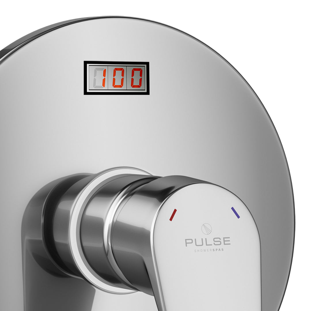PULSE ShowerSpas LED Tru-Temp Pressure Balance 1/2" Rough-In Valve with Chrome Trim Kit (3002-RIV-PB-CH)