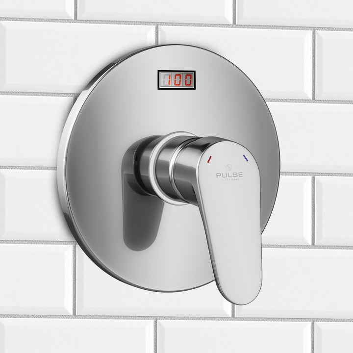 PULSE ShowerSpas LED Tru-Temp Pressure Balance 1/2" Rough-In Valve with Chrome Trim Kit (3002-RIV-PB-CH)