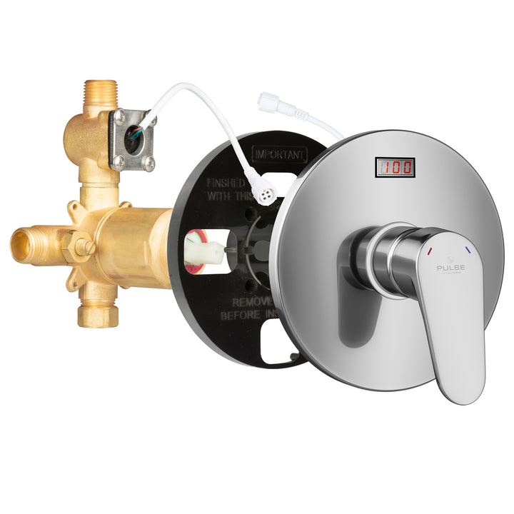 PULSE ShowerSpas LED Tru-Temp Pressure Balance 1/2" Rough-In Valve with Chrome Trim Kit (3002-RIV-PB-CH)