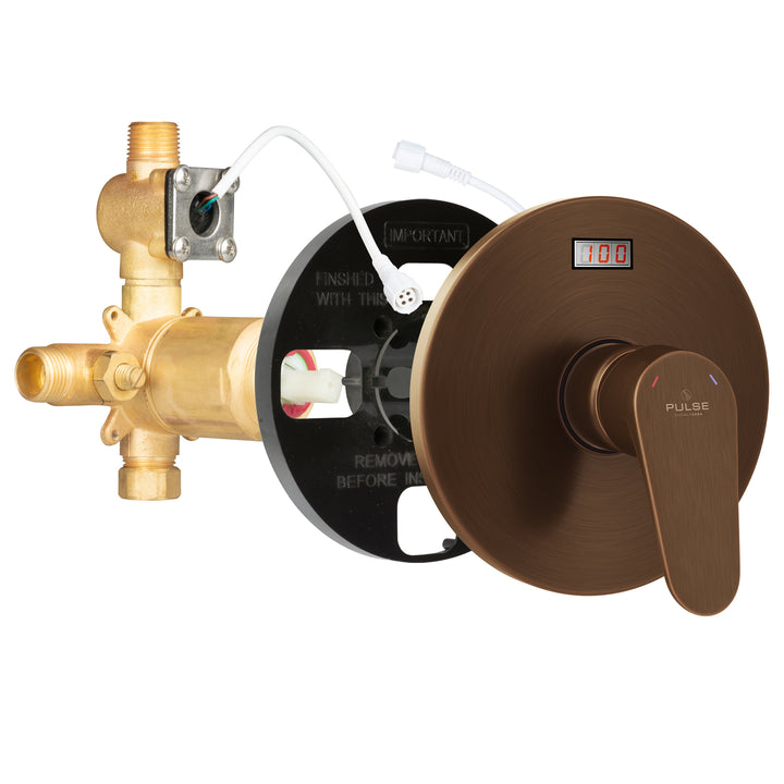 PULSE ShowerSpas LED Tru-Temp Pressure Balance 1/2" Rough-In Valve with Oil-Rubbed Bronze Trim Kit (3002-RIV-PB-ORB)