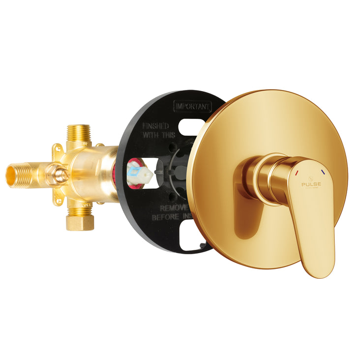 PULSE ShowerSpas Tru-Temp Pressure Balance 1/2" Rough-In Valve with Brushed Gold Trim Kit (3001-RIV-PB-BG)