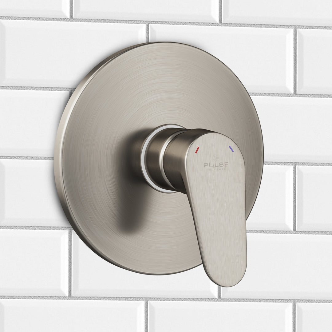 PULSE ShowerSpas Tru-Temp Pressure Balance 1/2" Rough-In Valve with Brushed Nickel Trim Kit (3001-RIV-PB-BN)