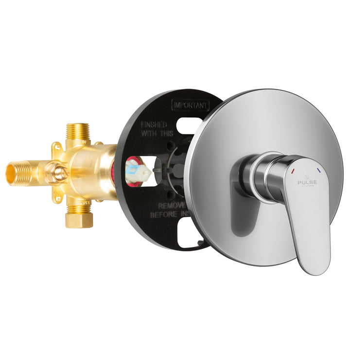 PULSE ShowerSpas Tru-Temp Pressure Balance 1/2" Rough-In Valve with Chrome Trim Kit (3001-RIV-PB-CH)