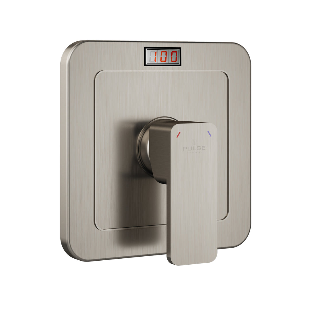 PULSE ShowerSpas LED Tru-Temp Pressure Balance 1/2" Rough-In Valve with Brushed Nickel Trim Kit (3004-RIV-PB-BN)