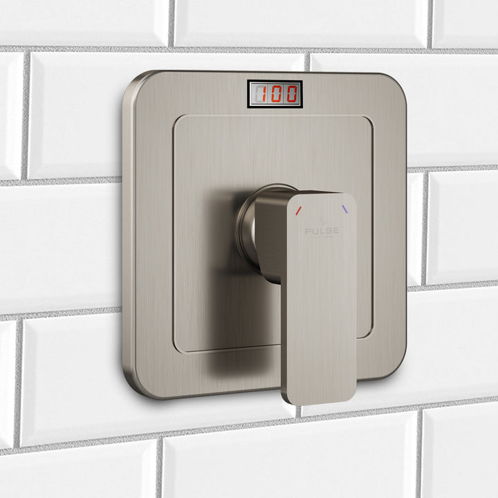 PULSE ShowerSpas LED Tru-Temp Pressure Balance 1/2" Rough-In Valve with Brushed Nickel Trim Kit (3004-RIV-PB-BN)
