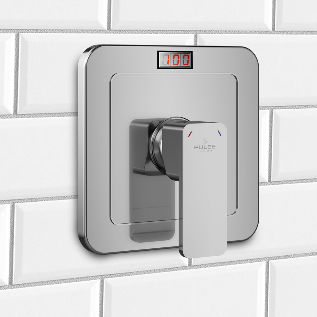 PULSE ShowerSpas LED Tru-Temp Pressure Balance 1/2" Rough-In Valve with Chrome Trim Kit (3004-RIV-PB-CH)