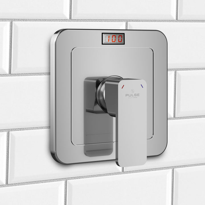 PULSE ShowerSpas LED Tru-Temp Pressure Balance 1/2" Rough-In Valve with Chrome Trim Kit (3004-RIV-PB-CH)