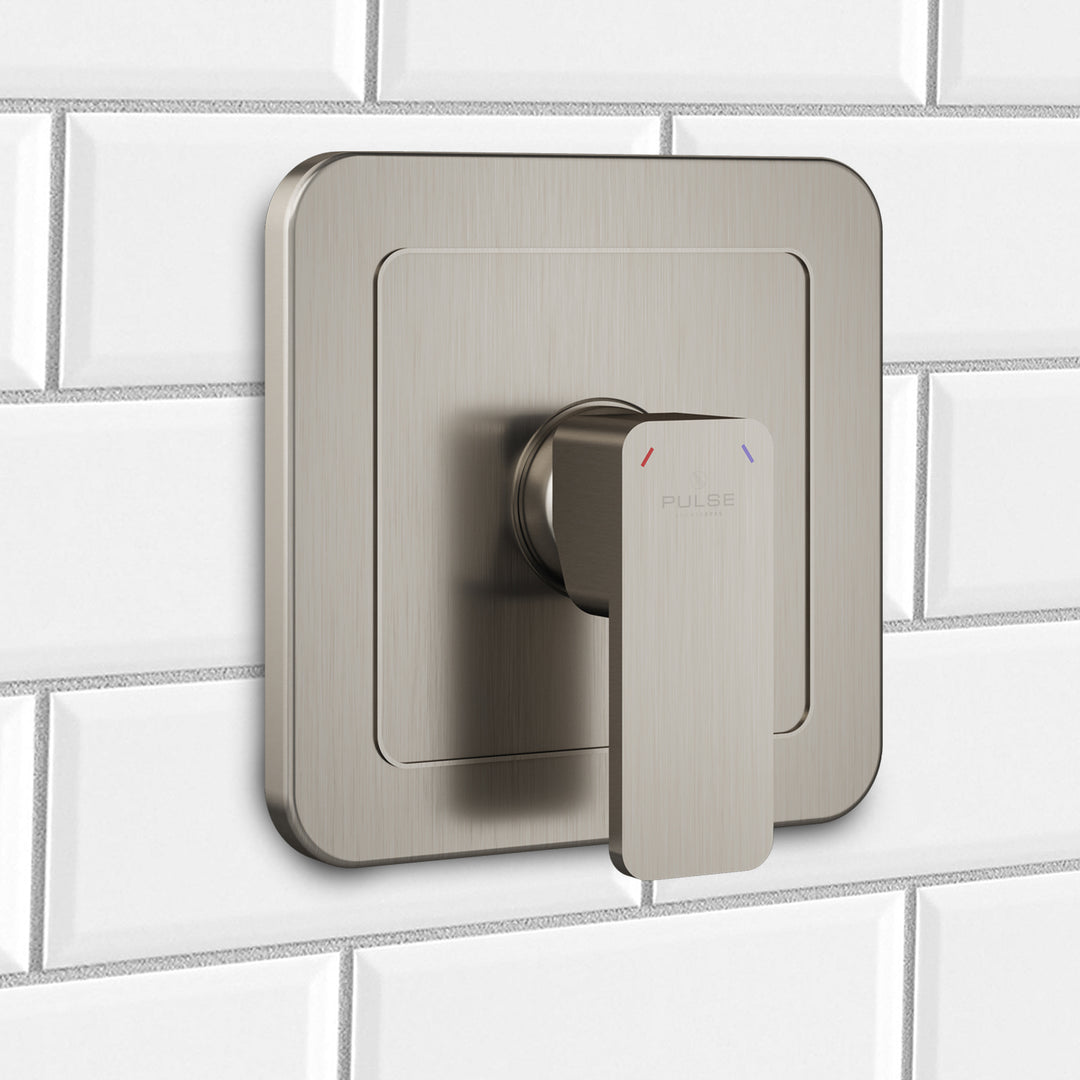 PULSE ShowerSpas Tru-Temp Pressure Balance 1/2" Rough-In Valve with Brushed Nickel Trim Kit (3003-RIV-PB-BN)