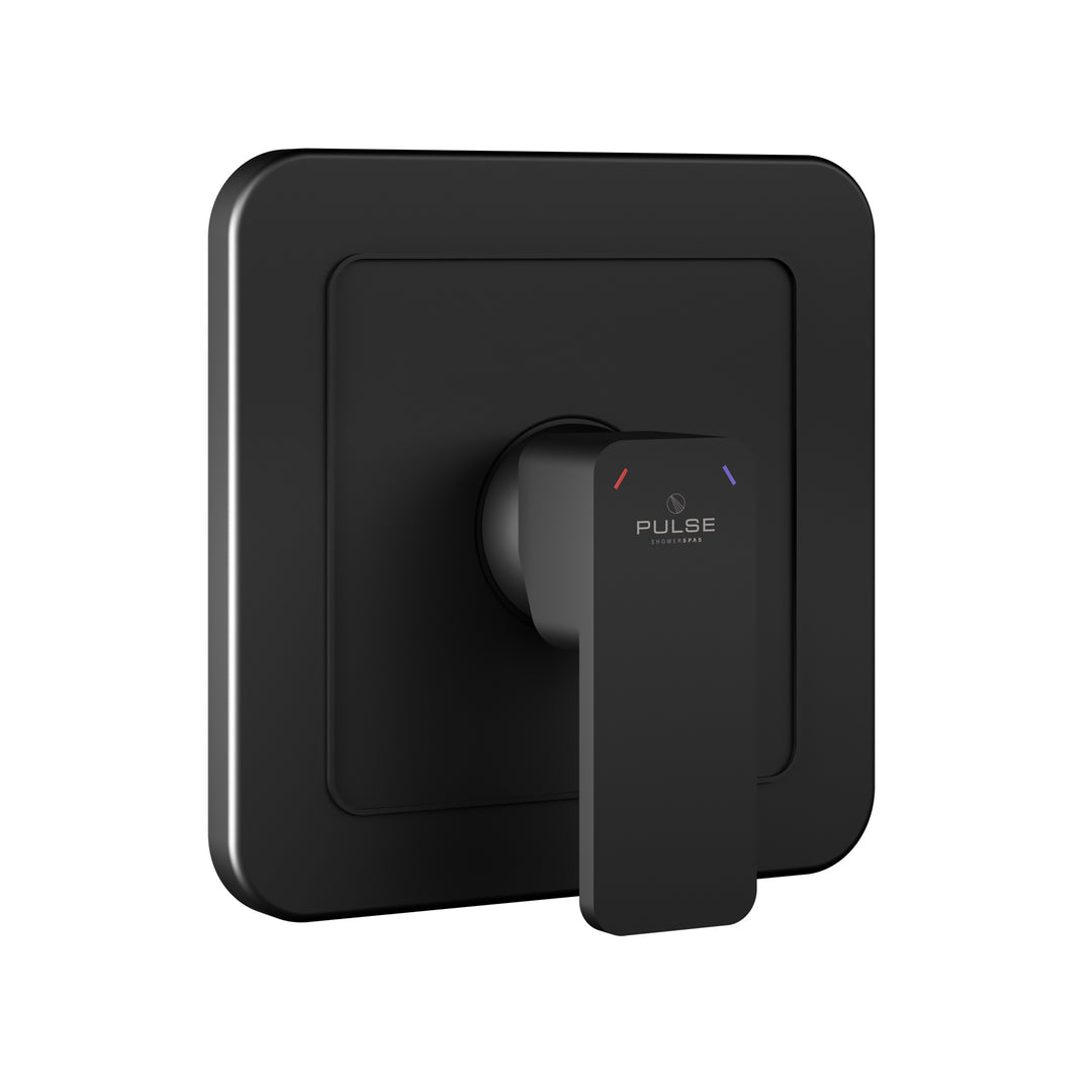 PULSE ShowerSpas Tru-Temp Pressure Balance 1/2" Rough-In Valve with Matte Black Trim Kit (3003-RIV-PB-MB)