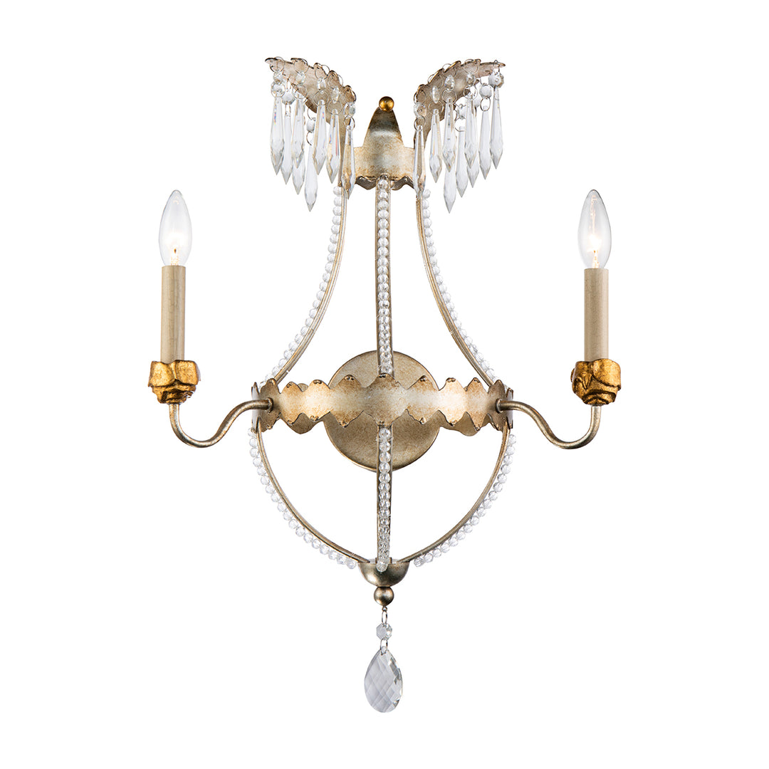 Silver and Gold 2 Light Empire Wall Sconce (SC1035-2)