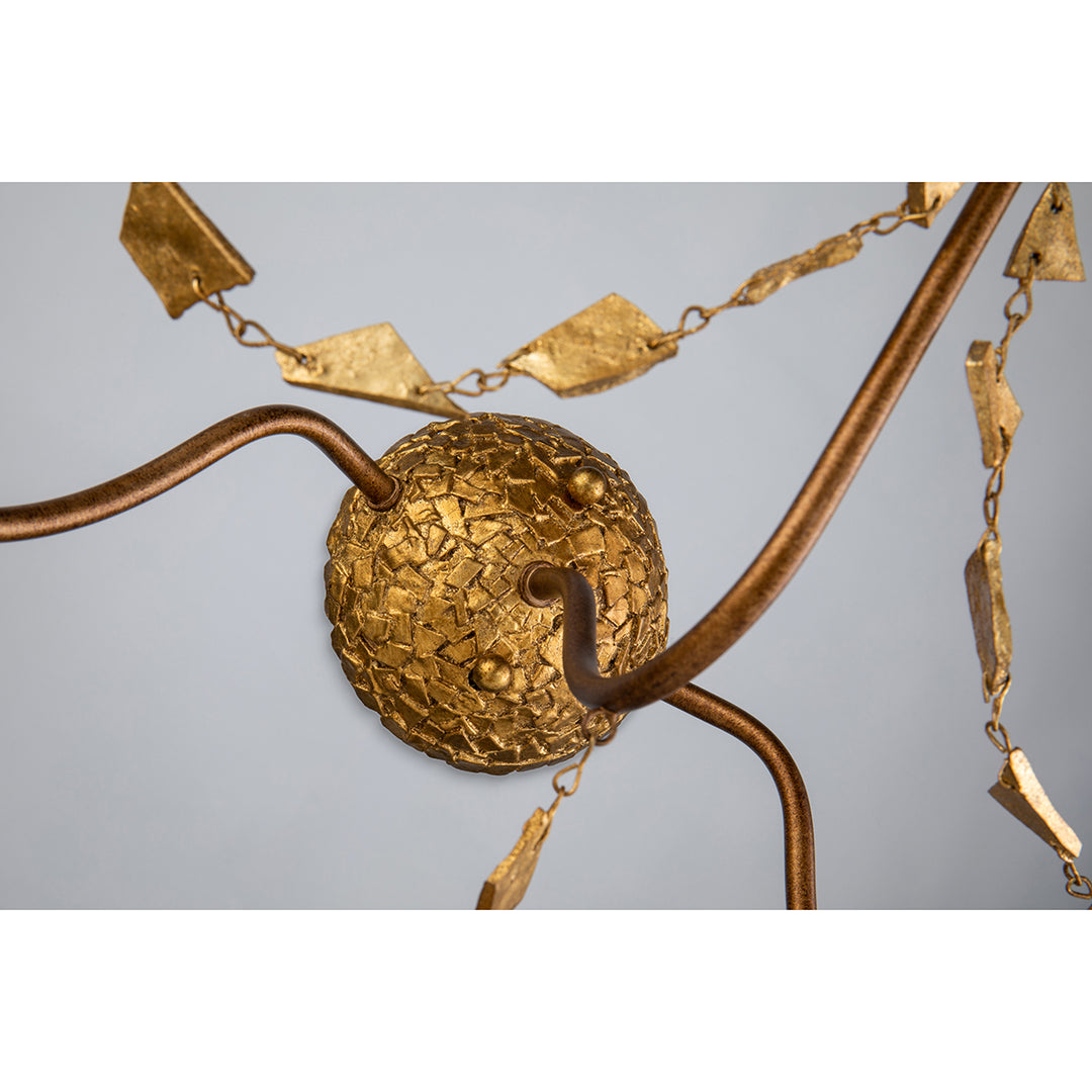 Mosaic 3-Light Flambeau Inspired Wall Sconce in Antique Gold (SC1158-3)