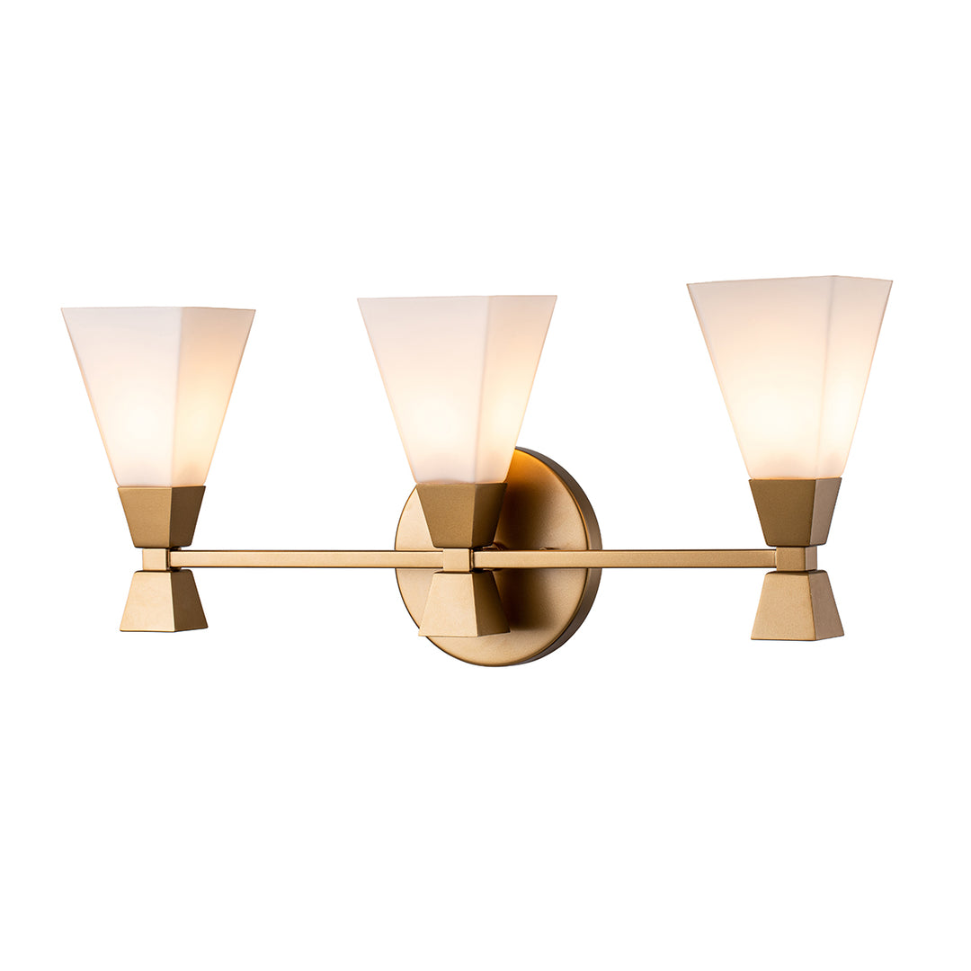 Bowtie 3 Light Bath Bar in Laquered Gold (BB1004LG-3)