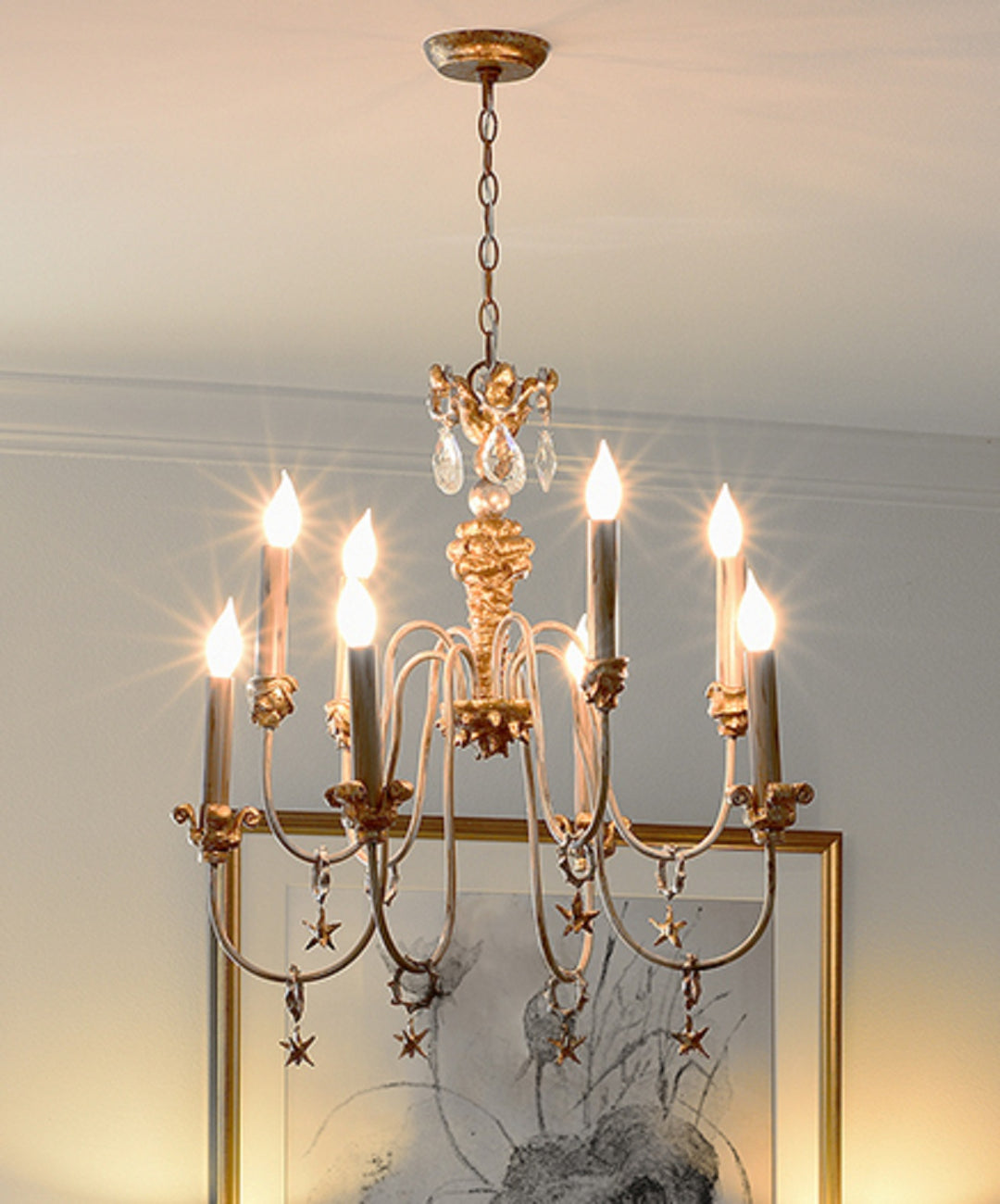 Mignon 8 Light  Two-tier Antique Gold Chandelier (CH1111)
