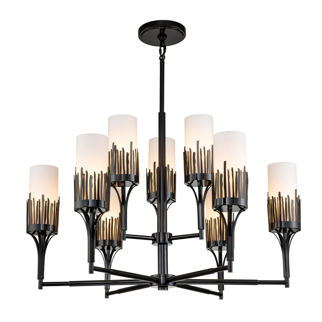 Sawgrass 9 Lt Chandelier in Black (CH20319BLK-9)